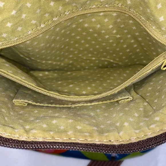 Fossil key boho floral print coated canvas crossbody bag - Picture 8 of 8